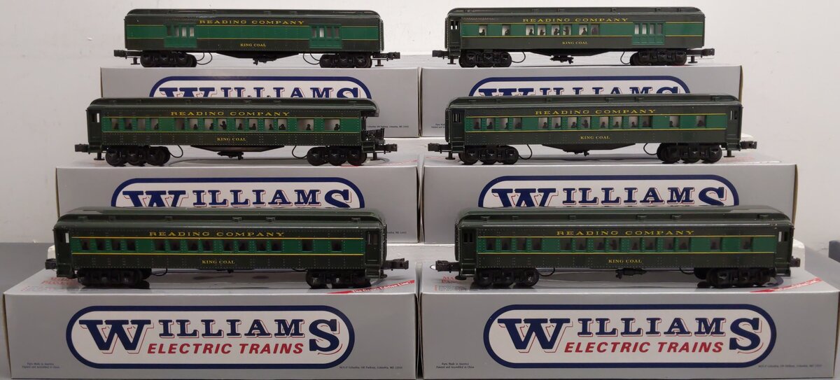Williams 16101 O Gauge RDG "King Coal" 6-Car 60' Madison Passenger Car Set LN/Box