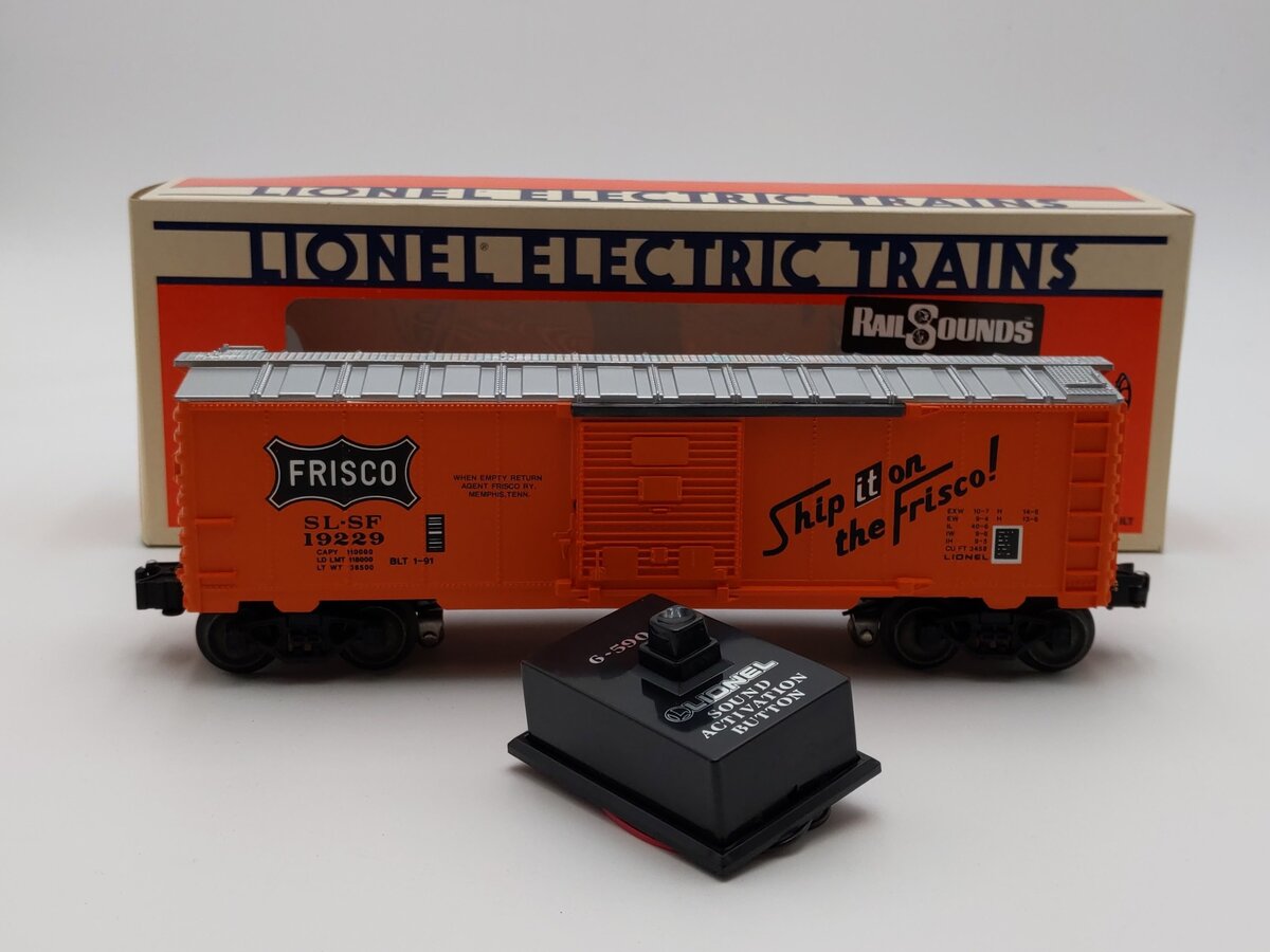 Lionel 6-19229 O Gauge Frisco Boxcar with Diesel Railsounds NIB