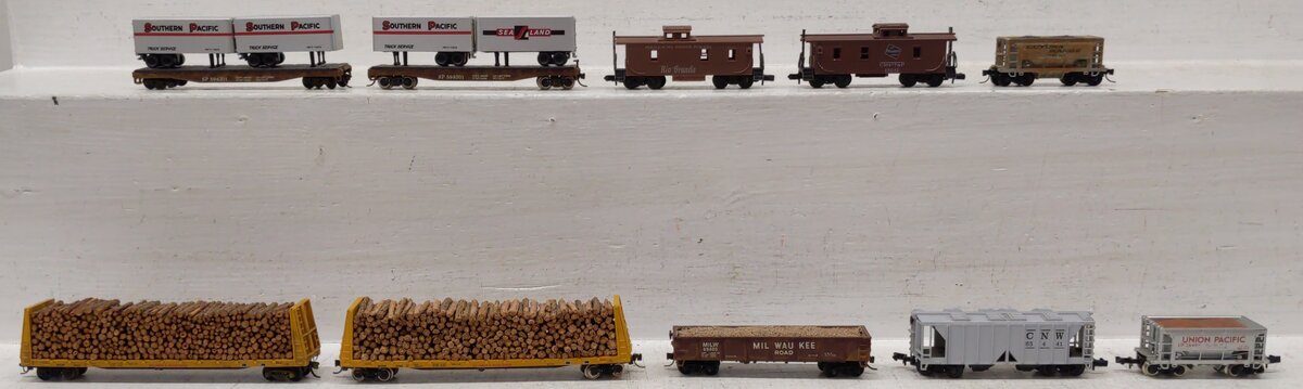 Atlas & Other N Scale Assorted Freight Trains [10] VG