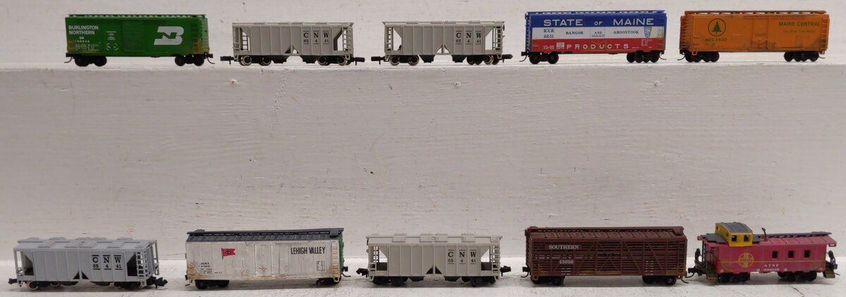 Atlas & Other N Scale Assorted Freight Trains [10] VG