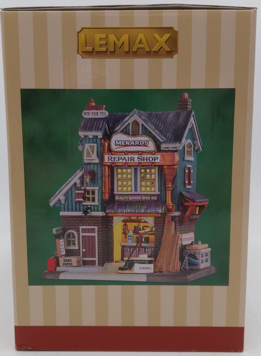 Lemax 289-0311 Menards Repair Shop Porcelain Lighted Building EX/Box