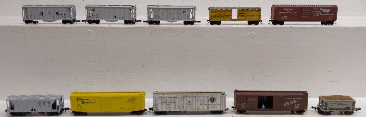 Atlas & Other N Scale Assorted Freight Trains [10] VG