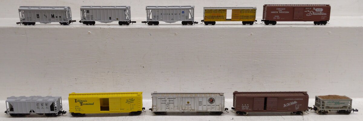Atlas & Other N Scale Assorted Freight Trains [10] VG