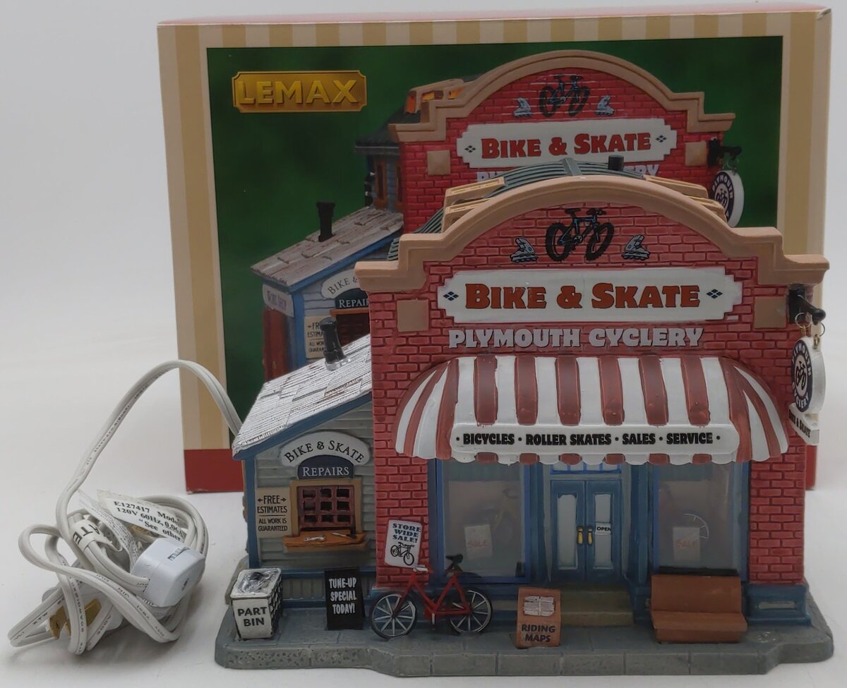 Lemax 289-0477 O Porcelain Bike & Skate Shop EX/Box