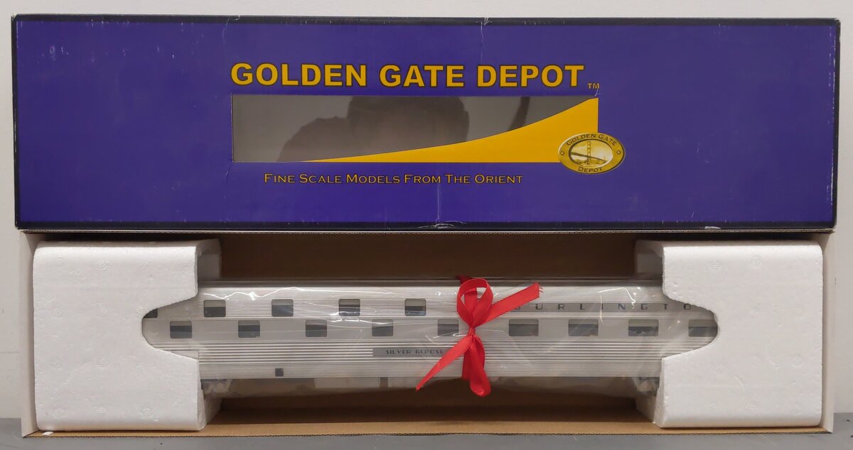 Golden Gate Depot O CB&Q "Silver Repose" Aluminum Budd Slumber Coach (2-Rail) NIB