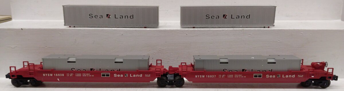 Lionel 6-16936 O Gauge Susquehanna Sea Land Maxi-Stack Flatcar EX/Box