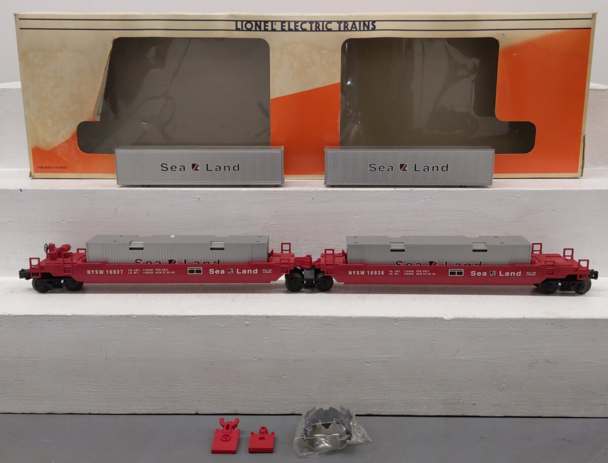 Lionel 6-16936 O Gauge Susquehanna Sea Land Maxi-Stack Flatcar EX/Box
