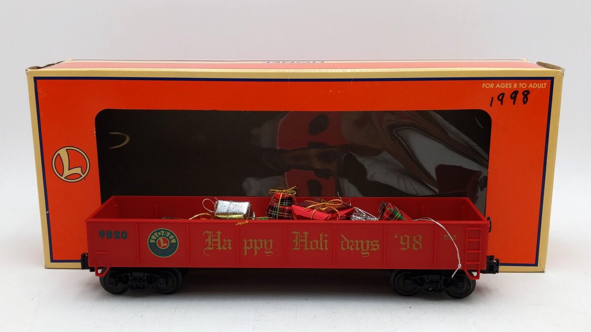 Lionel 6-19438 Standard O Gauge Christmas Gondola #9820 EX/Box
