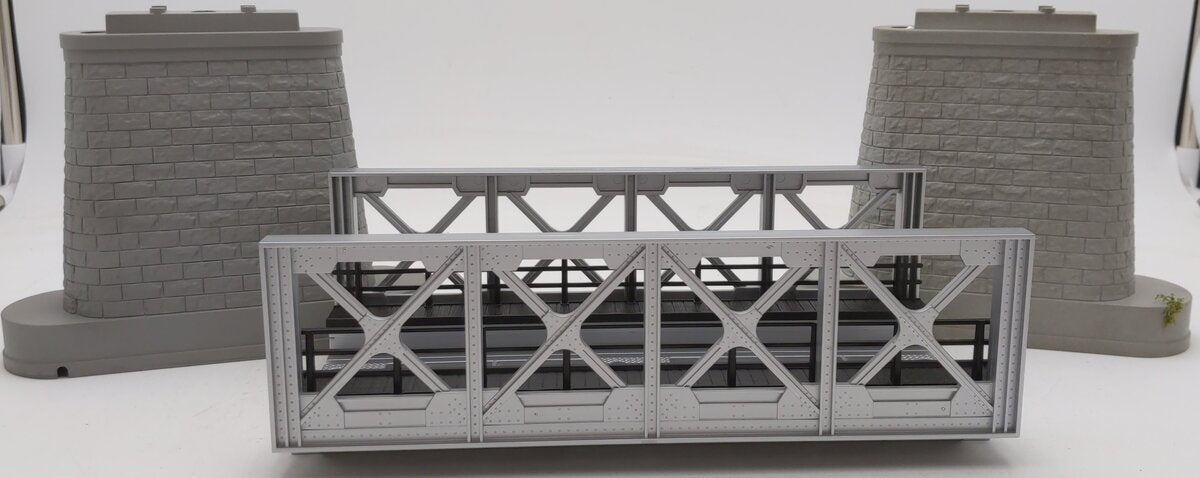 MTH 40-1014 O Gauge Silver Girder Bridge & 8