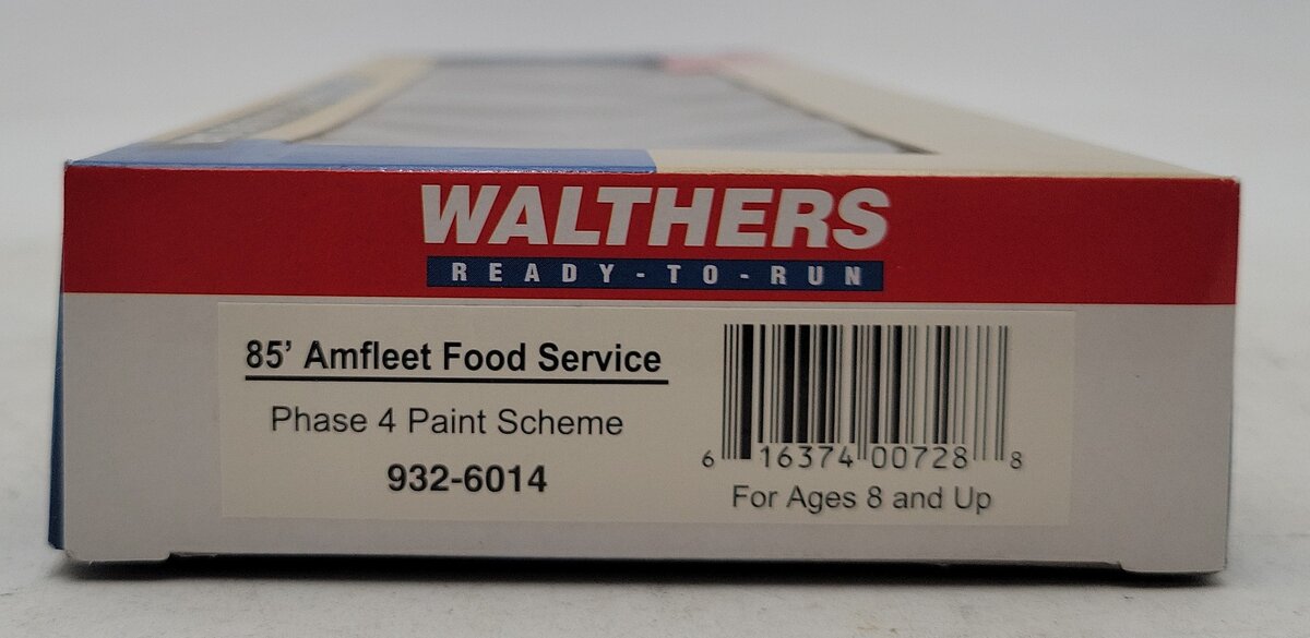 Walthers 932-6014 HO Scale Amtrak 85' Amfleet Phase 4 Food Service Lounge Car LN/Box