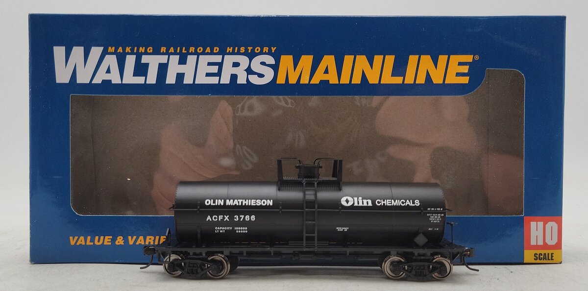 Walthers 910-48014 HO Olin Chemical 36' Chemical Tank Car RTR ACFX #3766 LN/Box