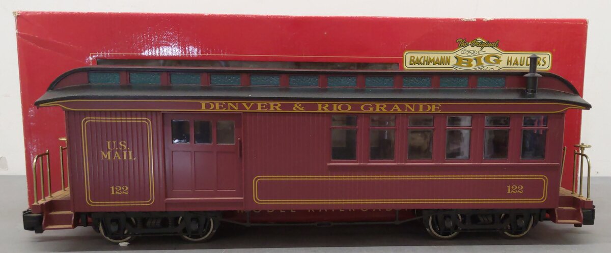 Bachmann 89092 G Scale Denver & Rio Grande US Mail Combine (Metal Wheels) EX/Box