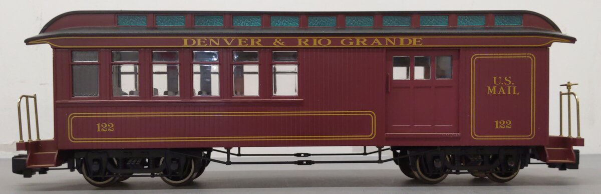 Bachmann 89092 G Scale Denver & Rio Grande US Mail Combine (Metal Wheels) EX/Box