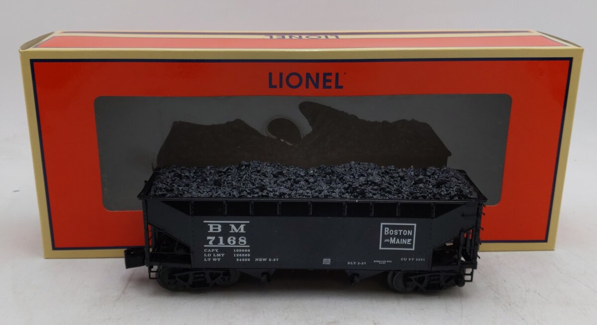 Lionel 6-29770 O Gauge Boston & Maine Offset Hopper #7168 w/ Coal Load EX/Box