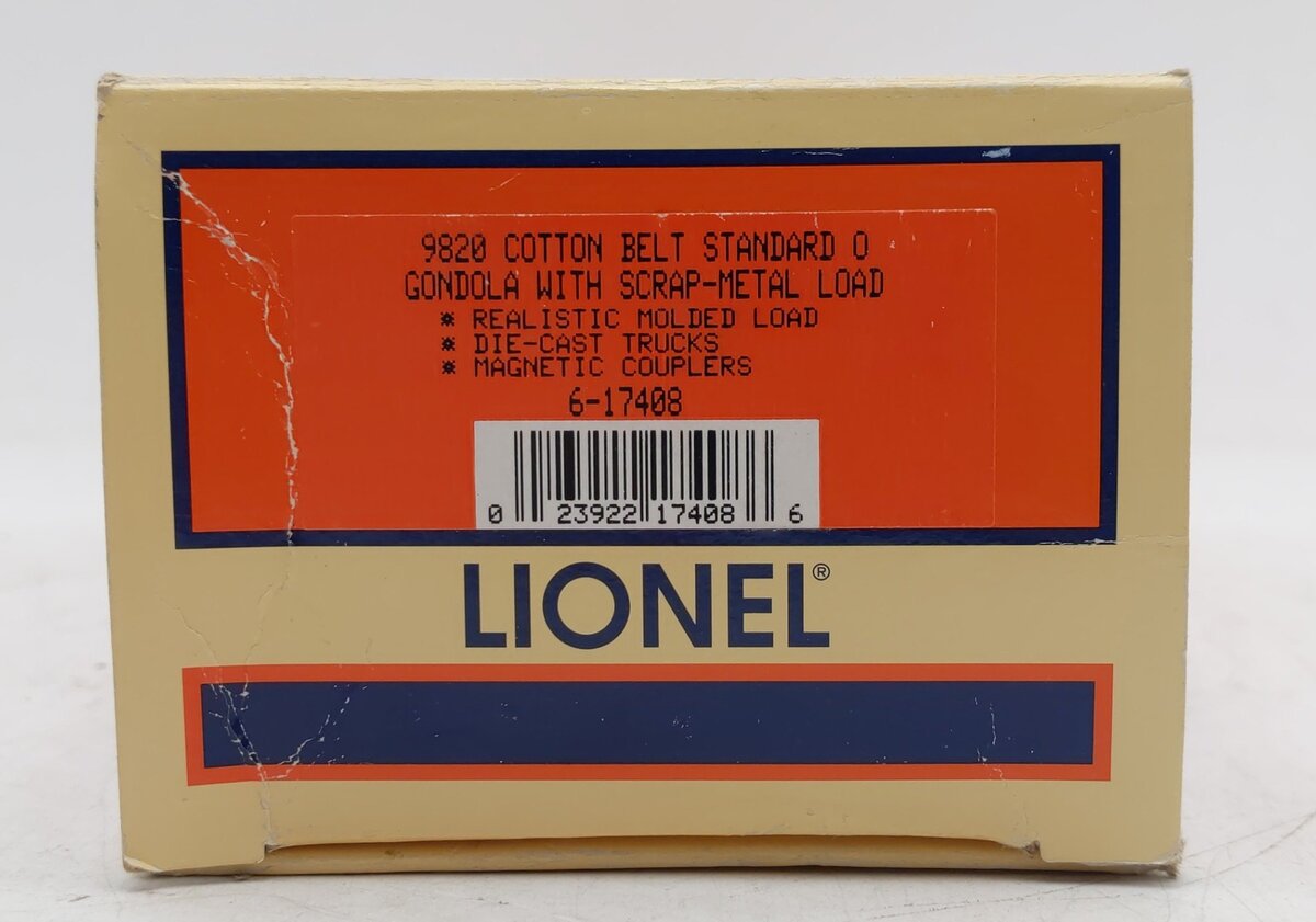 Lionel 6-17408 O Gauge Cotton Belt Gondola with Scrap Load #9820 EX/Box