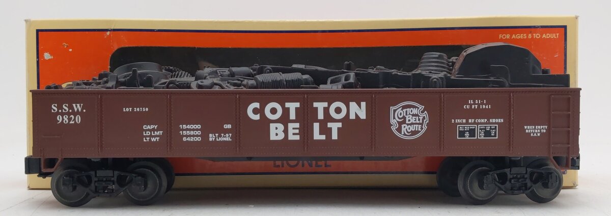 Lionel 6-17408 O Gauge Cotton Belt Gondola with Scrap Load #9820 EX/Box