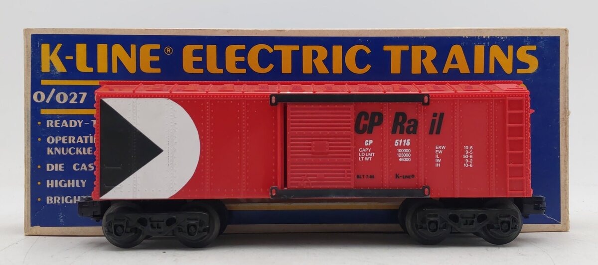 K-Line K-5115 O Gauge Canadian Pacific Rail Red Boxcar #5115 EX/Box