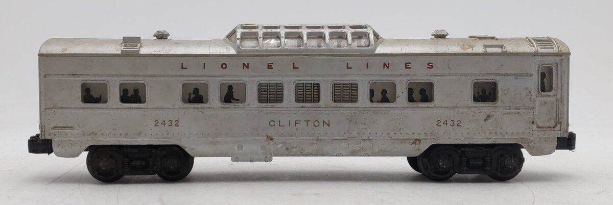 Lionel 2432 Vintage O Lionel Lines Clifton Illuminated Vista Dome Car VG