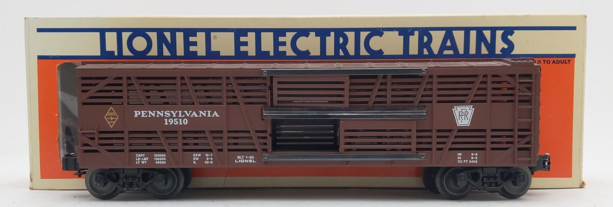 Lionel 6-19510 O Gauge Pennsylvania Railroad Stock Car #19510 VG/Box