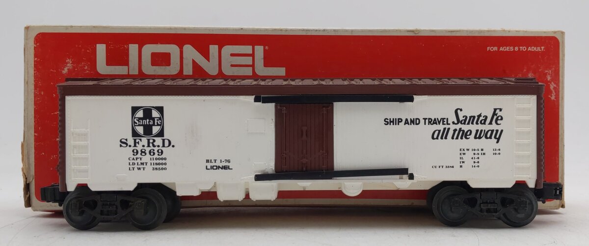 Lionel 6-9869 O Gauge Santa Fe Reefer Car VG/Box