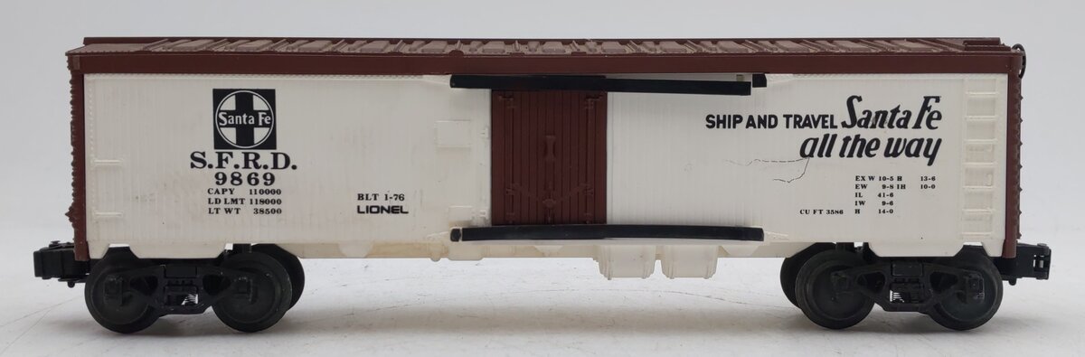 Lionel 6-9869 O Gauge Santa Fe Reefer Car VG/Box