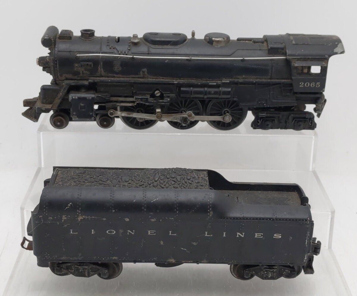 Lionel 2065 Vintage O 4-6-4 Small Hudson Steam Locomotive & 2046W Tender EX