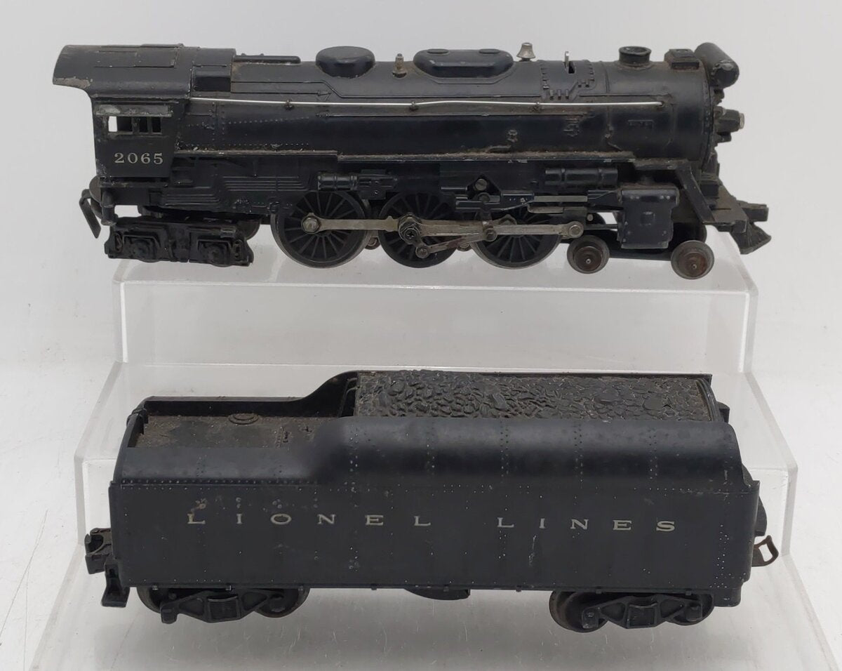 Lionel 2065 Vintage O 4-6-4 Small Hudson Steam Locomotive & 2046W Tender EX