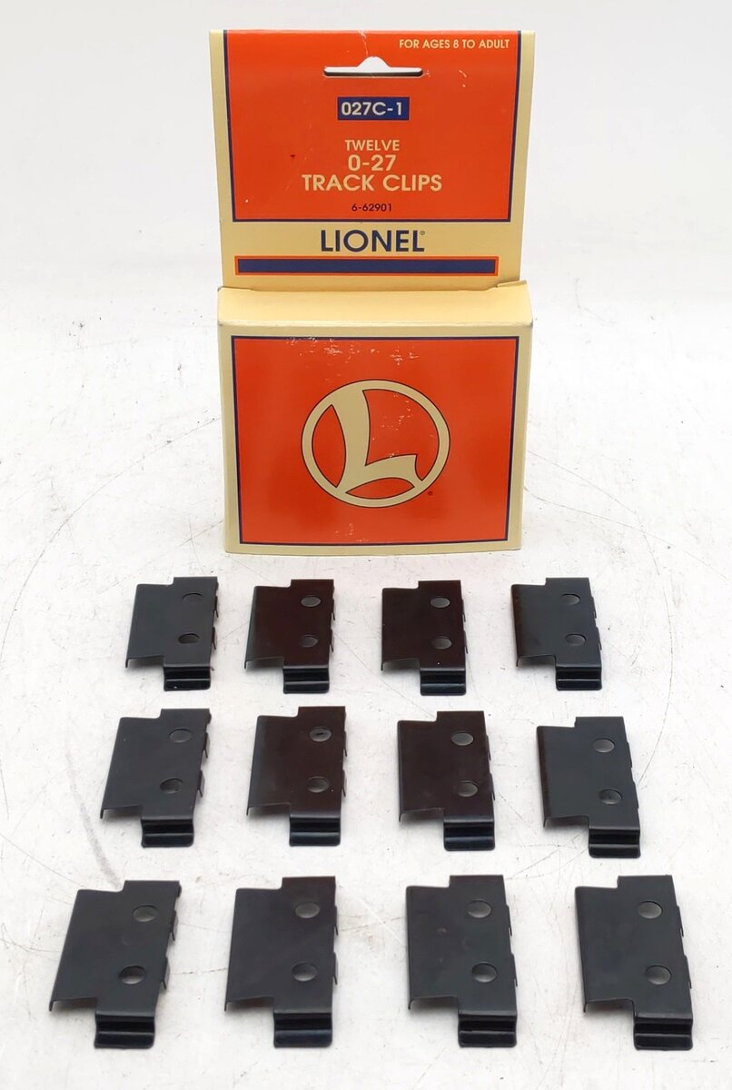 Lionel 6-62901 O-27 Scale Track Clips (Box of 12) EX/Box