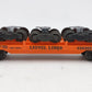 Lionel 6362-55 Vintage O Flat Car w/ 3 Trucks--Serif Letter Version VG/Box