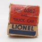 Lionel 6362-55 Vintage O Flat Car w/ 3 Trucks--Serif Letter Version VG/Box