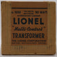 Lionel 1033 Vintage O 90 Watt Transformer w/ Whistle/Box