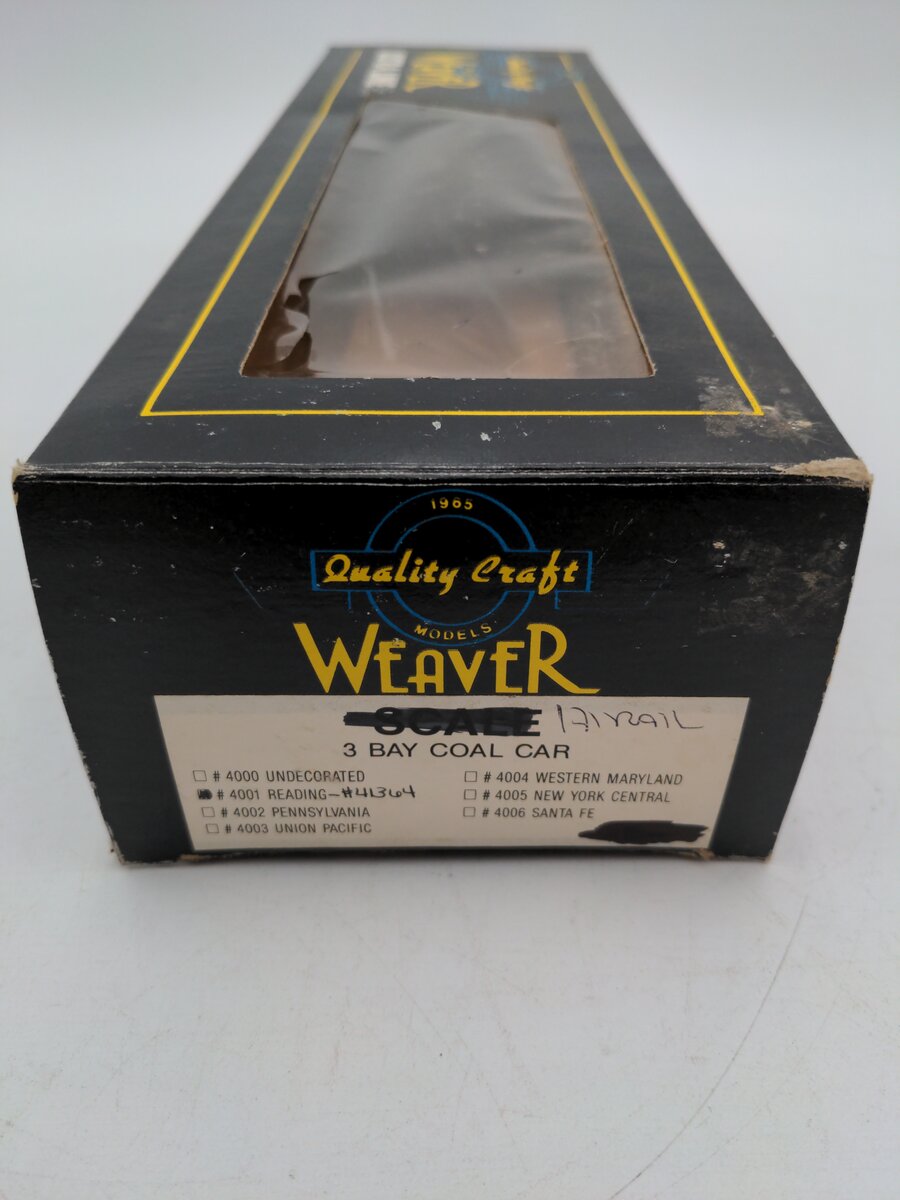 Weaver 41364 3-Rail 3-Bay Reading Coal Car EX/Box