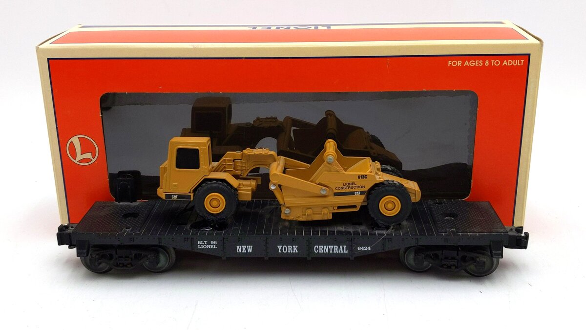 Lionel 6-16954 O Gauge New York Central Flatcar with ERTL Scraper #6424 EX/Box