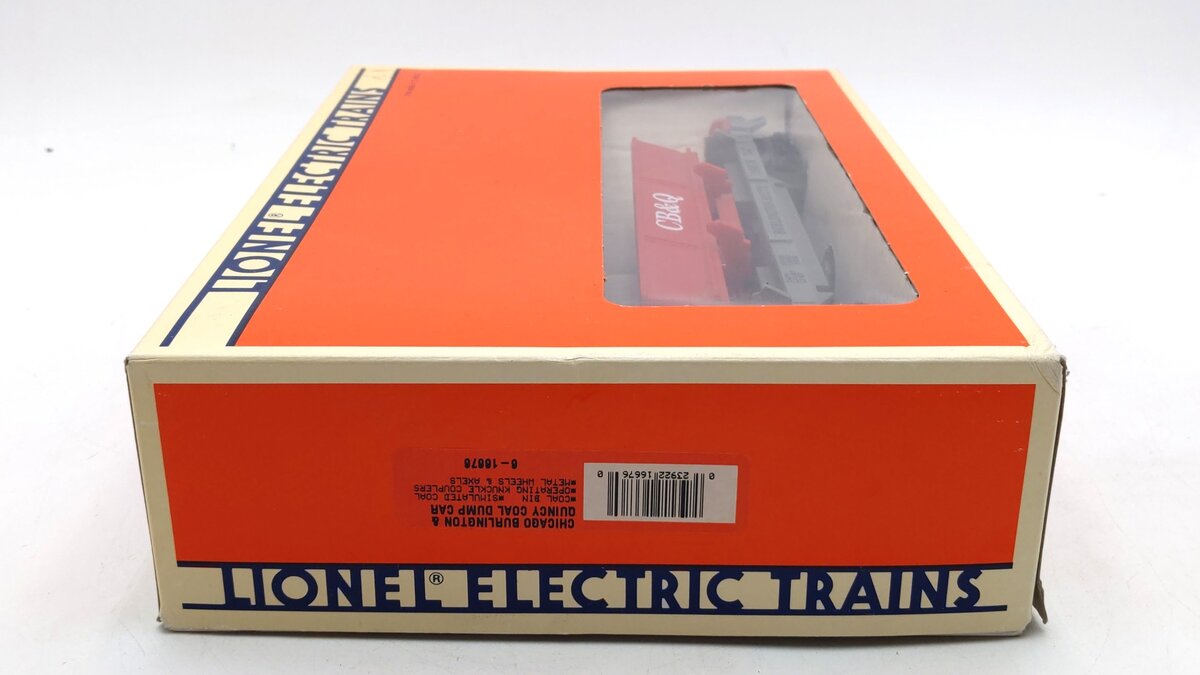 Lionel 6-16676 O Gauge Chicago Burlington & Quincy Coal Dump Car VG/Box