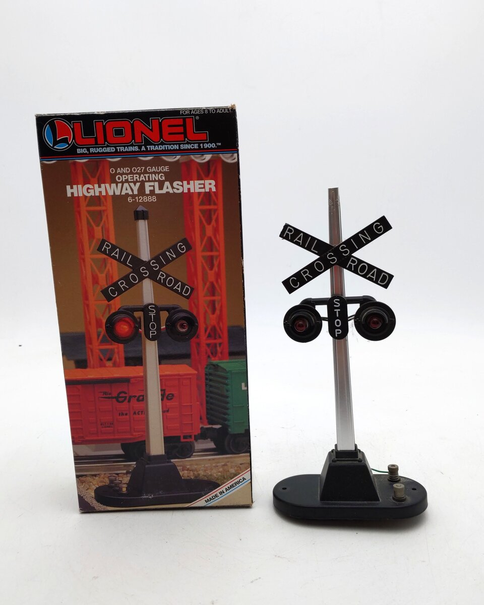 Lionel 6-12888 O Gauge #154 Railroad Crossing Highway Flasher Signal EX/Box
