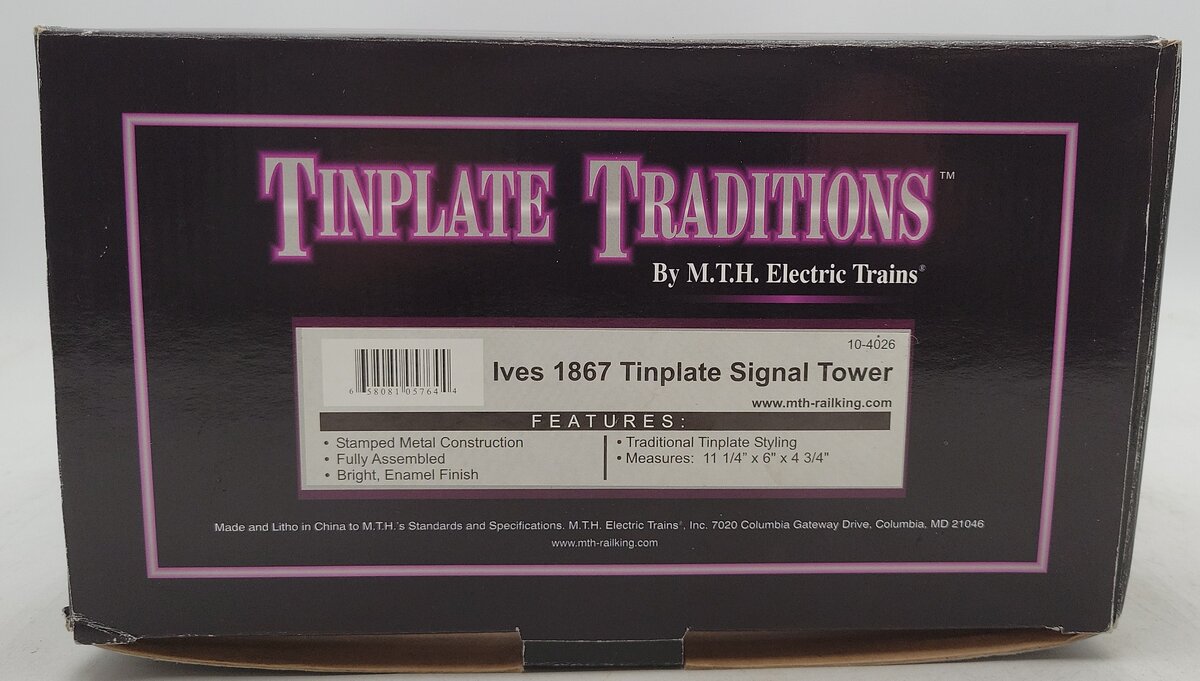 MTH 10-4026 Ives 1867 Tinplate Signal Tower (Orange/Green) EX/Box