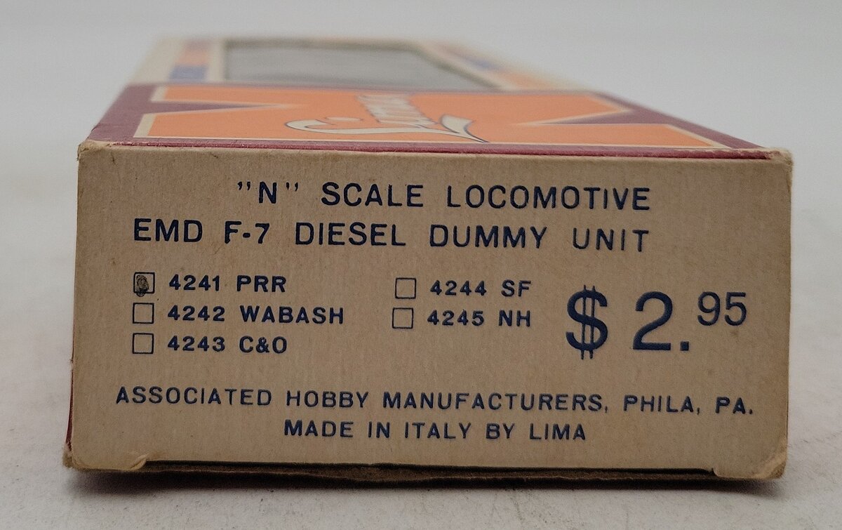 Lima 4241 N Scale Pennsylvania Railroad EMD F-7 Dummy Diesel Locomotive #7325 LN/Box