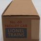 Lionel 60 Vintage O Lionelville Motorized Rapid Transit Trolley/Box