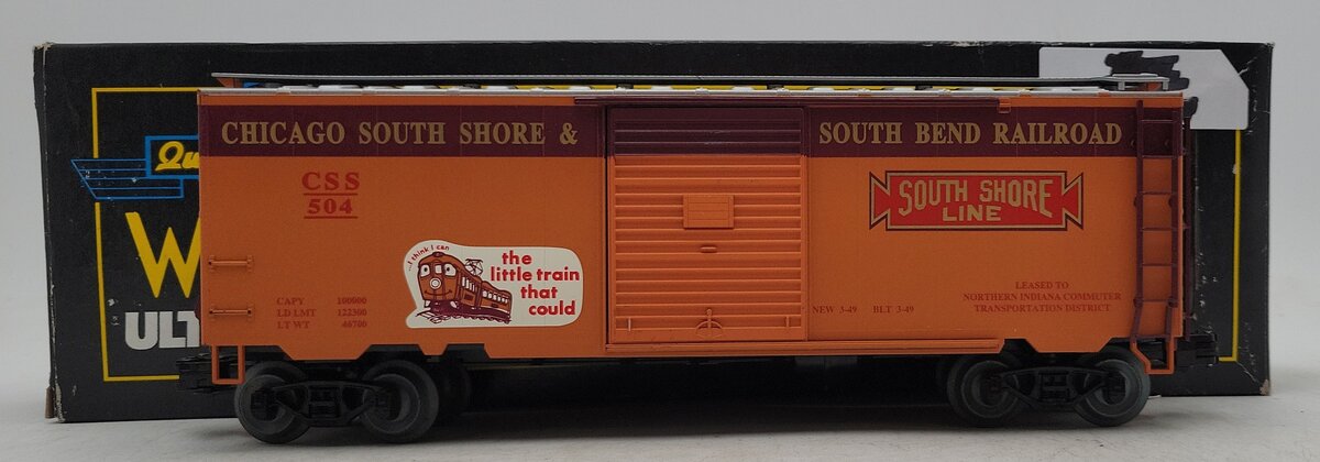 Weaver U2143LD Chicago South Shore 40' Boxcar #504 (3 Rail) EX/Box
