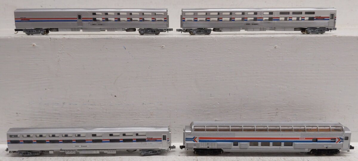 Bachmann & Other N Assorted Amtrak Passenger Cars: 8401, 2302, 2303, 305 [4] EX