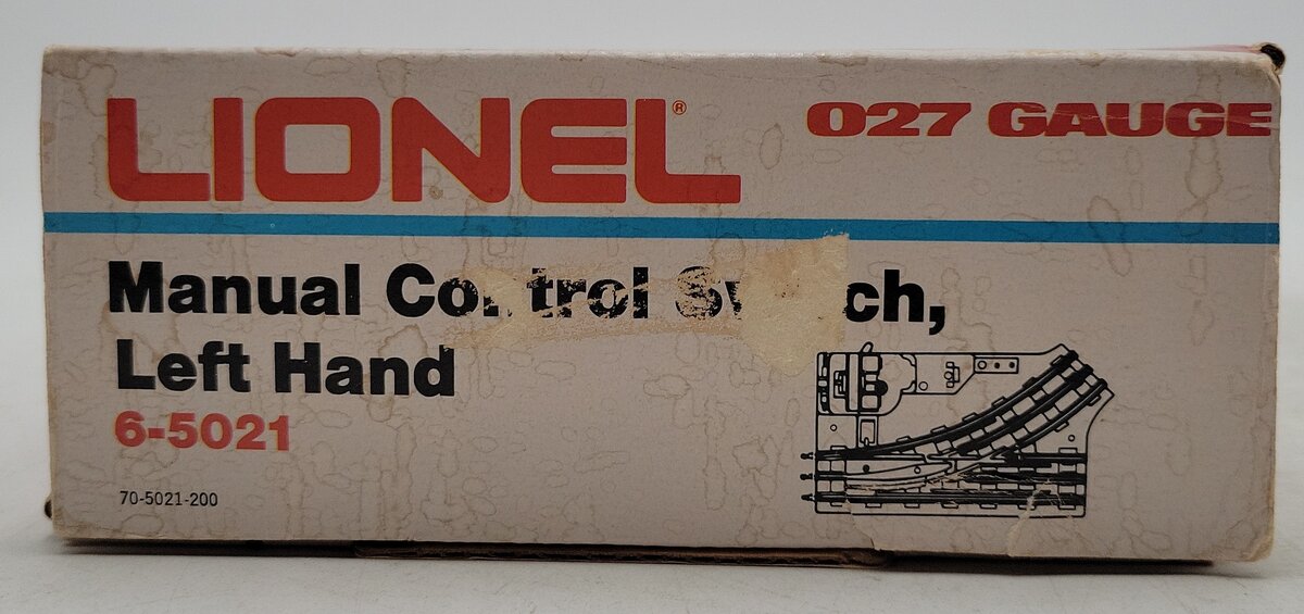 Lionel 6-5021 O27 Gauge Left Hand Manual Control Switch EX/Box
