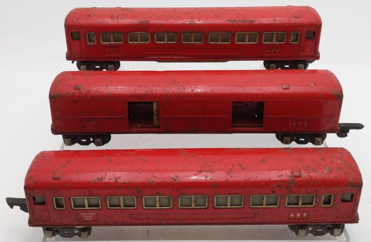 American Flyer Vintage O Tinplate Passenger Cars #494/495 [3]
