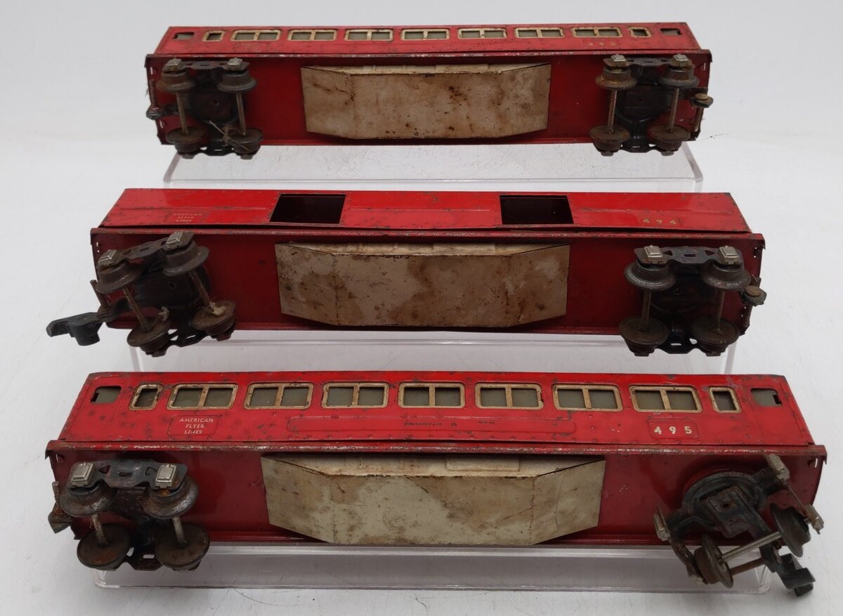 American Flyer Vintage O Tinplate Passenger Cars #494/495 [3]