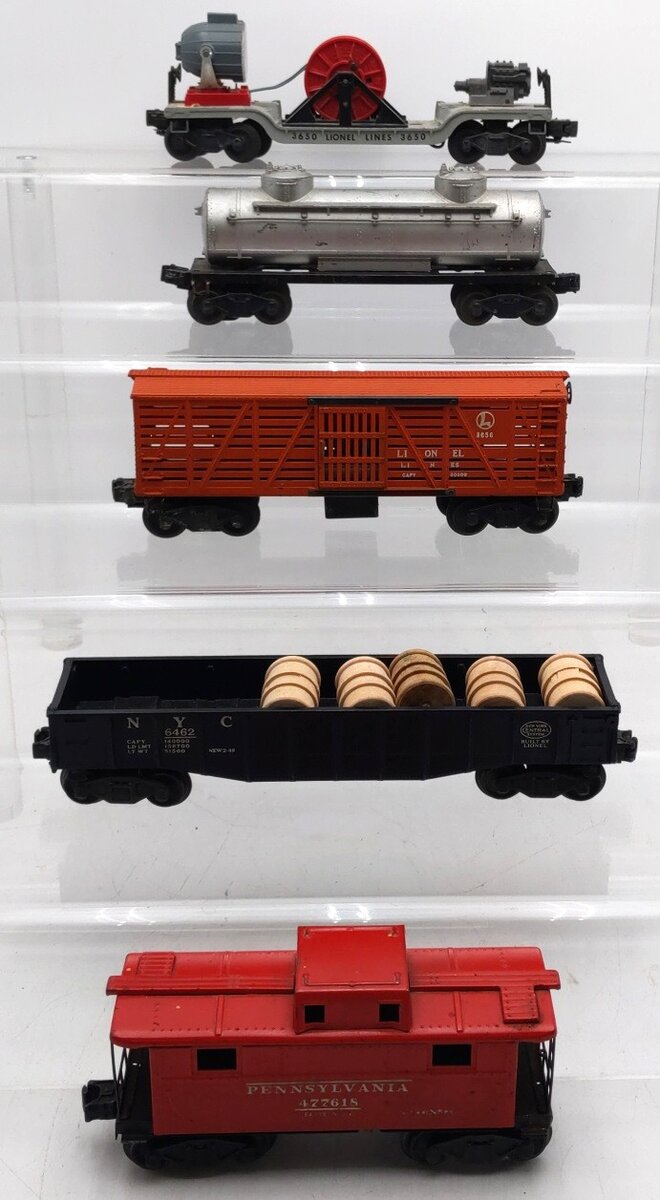 Lionel Vintage O Gauge Freight Cars #3650,2465,3656,6462,477618 [5] VG