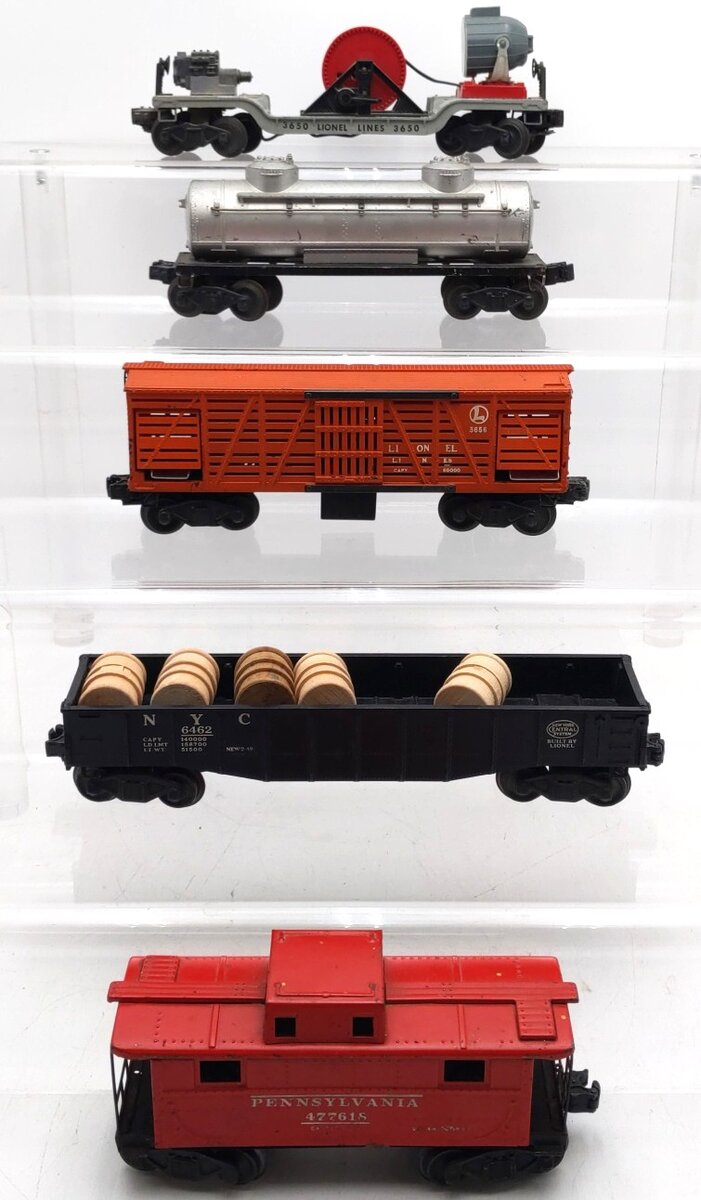 Lionel Vintage O Gauge Freight Cars #3650,2465,3656,6462,477618 [5] VG