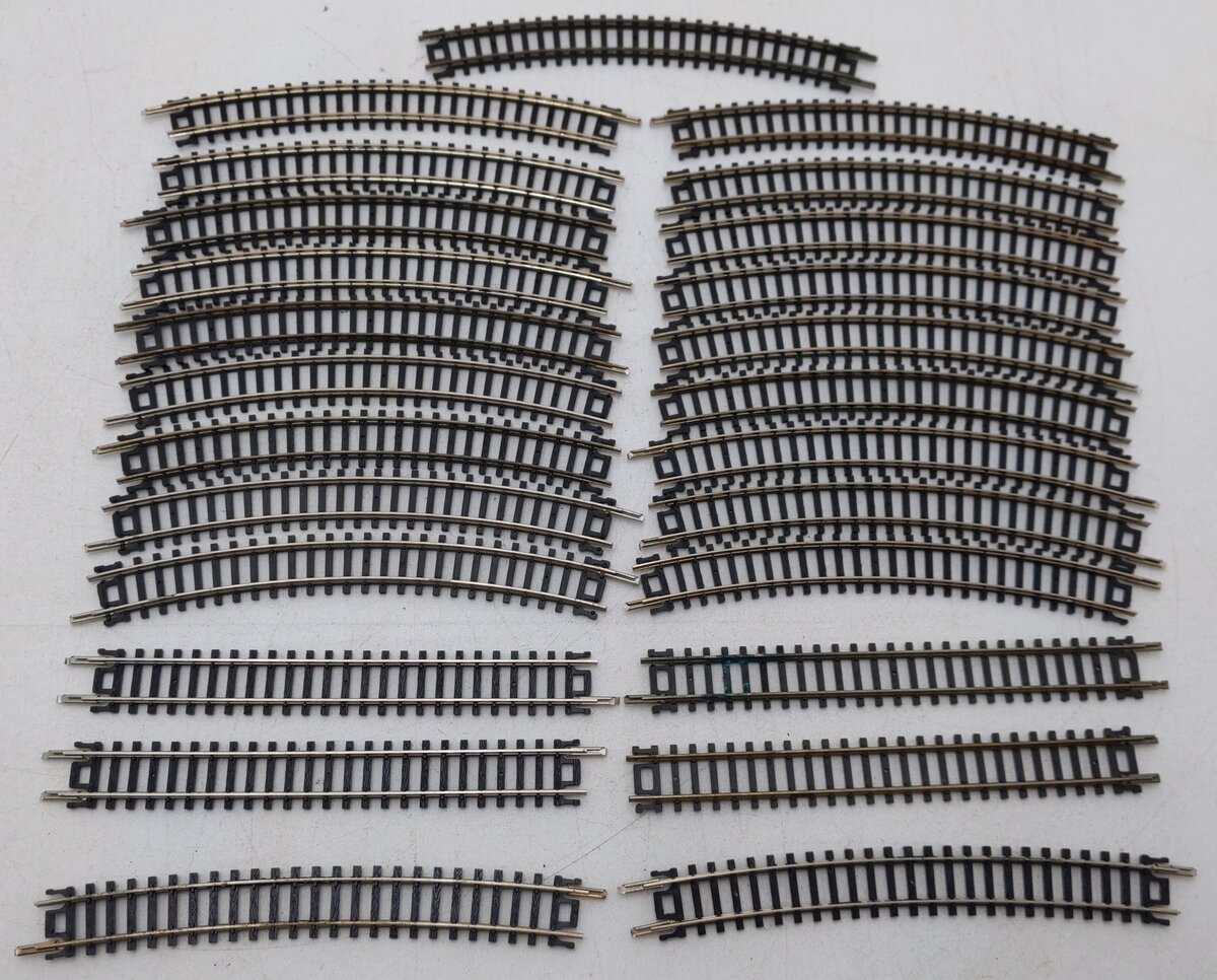 Atlas & Bachmann N Scale Assorted Curved & Straight Track Sections [25] VG
