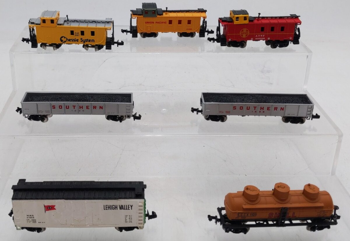 Bachmann & Model Power N Freight Cars: #206, 1105, 999628,41003, 3327, 1628 [7] EX
