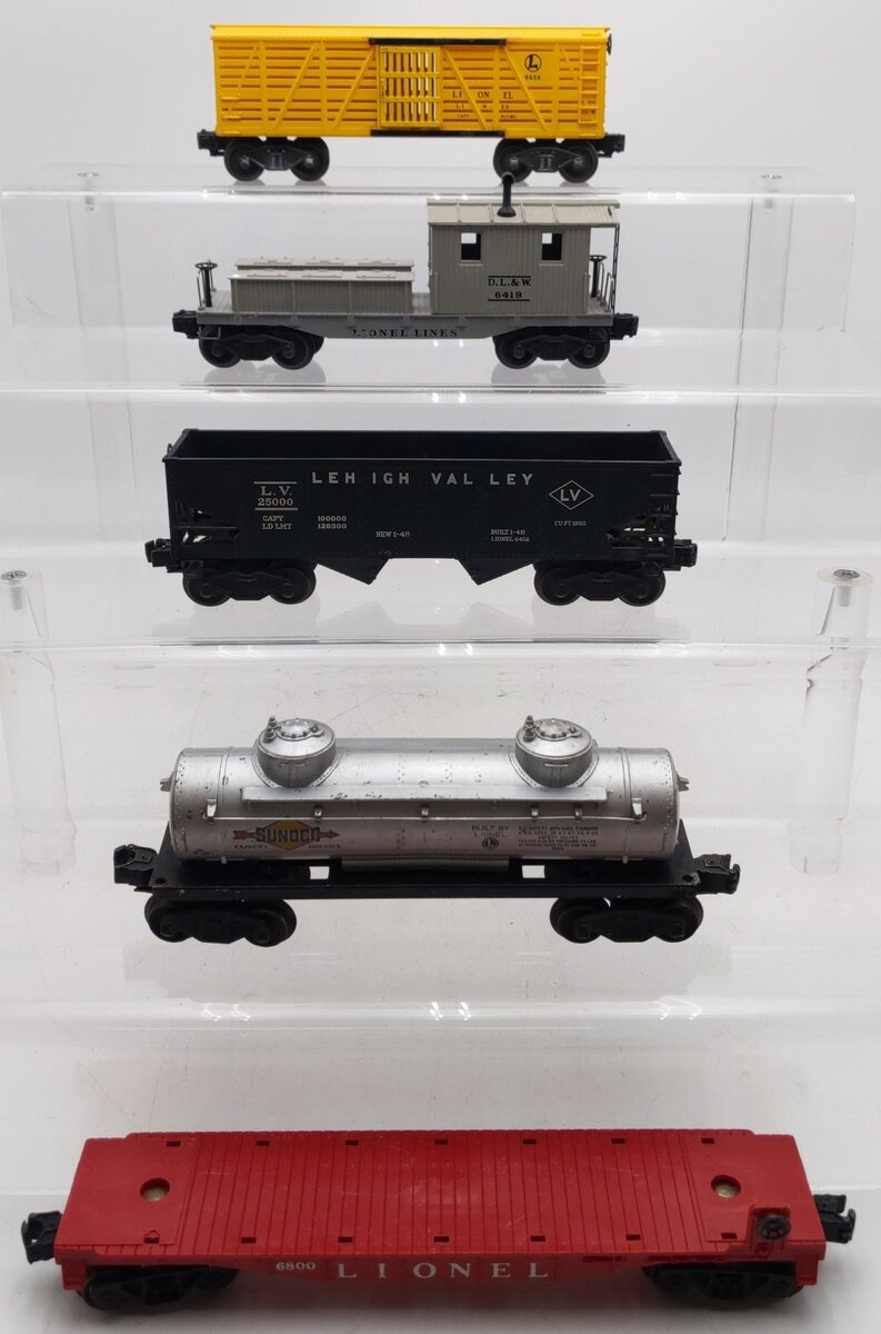 Lionel Vintage O Gauge Freight Cars #6800,6465,6419,25000,6656 [5] VG