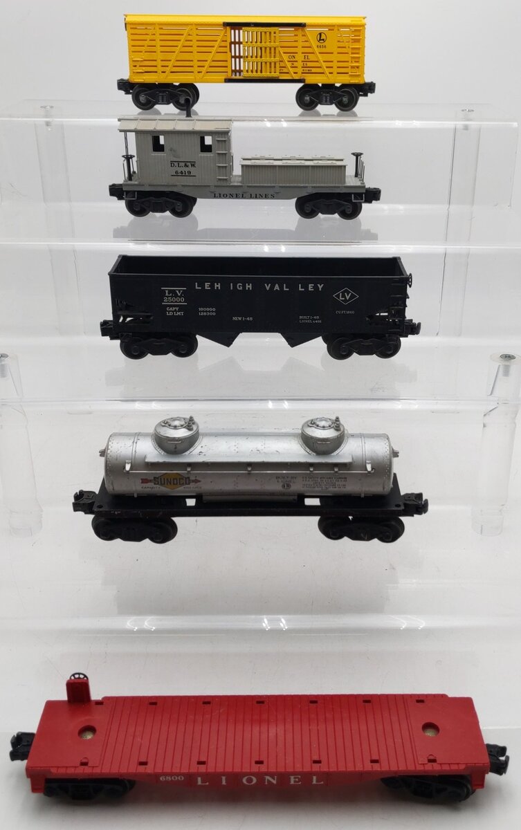 Lionel Vintage O Gauge Freight Cars #6800,6465,6419,25000,6656 [5] VG