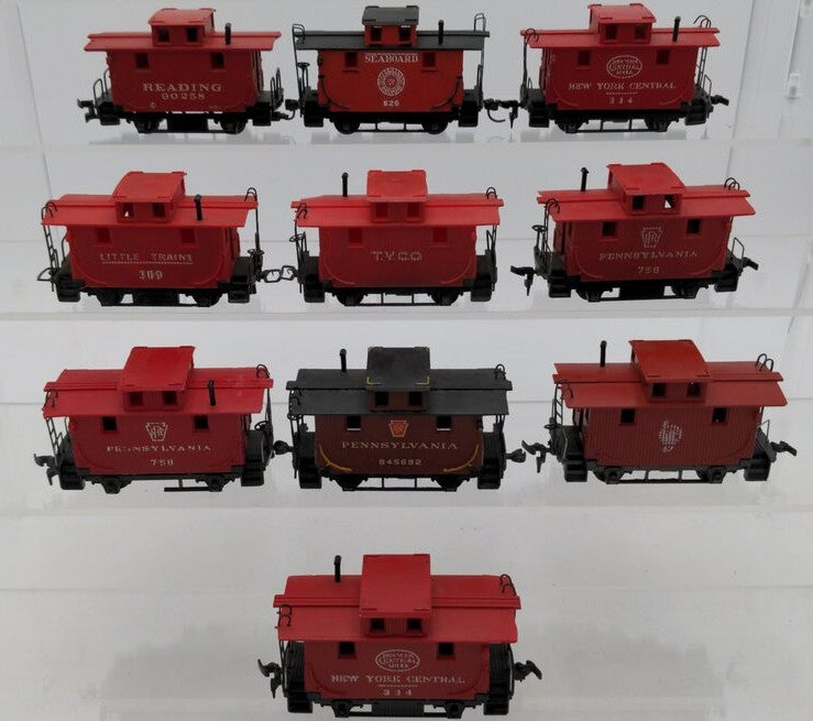 Mantua HO Scale Assorted CUSTOM Cabooses: 845692, 526, 67, 758, 334, 309 [10] VG